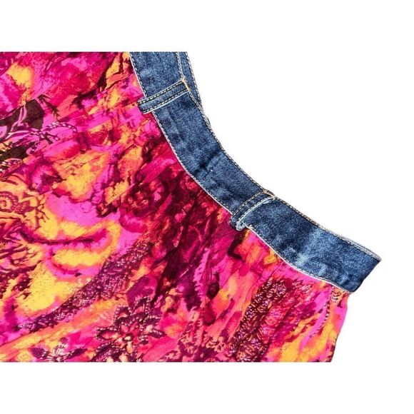 Vintage 90s ST. JOHN’S BAY PINK Multi Print Button Up Full Length MAXI Skirt  Si - Picture 6 of 9